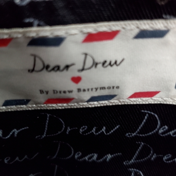 Dear Drew by Drew Barrymore Leather Envelope Satchel Black Gold - Picture 14 of 16